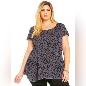 Torrid - Leopard Print Short Sleeve Challis Top